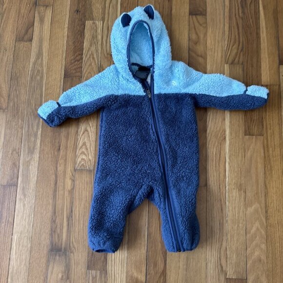 The North Face Bear Ear Fleece Bunting Hooded Infant Size 3-6 M - Picture 2 of 5